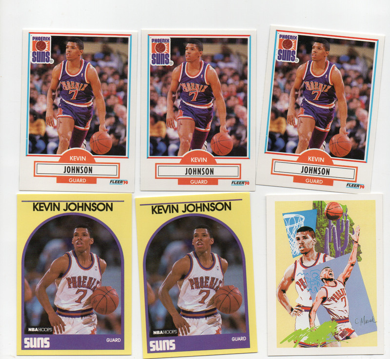 KEVIN JOHNSON PHOENIX SUNS 1990-91 NBA HOOPS YELLOW FLEER 6X ROOKIE RC LOT