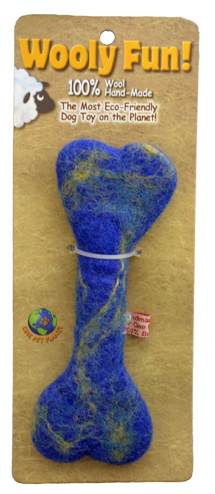 One Pet Planet Wool Dog Toy, 6.5-Inch, Blue