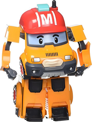 Robocar Poli 4'' Transforming Robot - Mark Transforming Heavy-Duty Bulldozer Acti