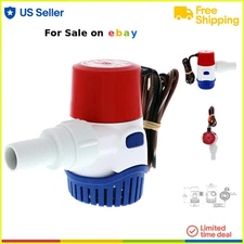 12V Bilge Pump Fully Submersible 500GPH Automatic Marine Water Pump