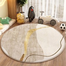 140cm 140cmFrench Style Striped Round Area Mat - 850gsm Plush Machine-Washable P