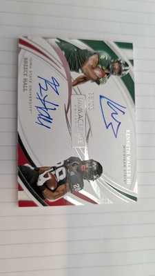 2022 Immaculate Kenneth Walker Breece Hall On Card Auto 19/25 RC
