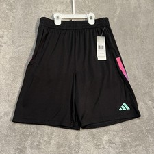 Adidas Shorts Youth Large Black AEROREADY Three Stripe Athletic Lounge 14/16 New