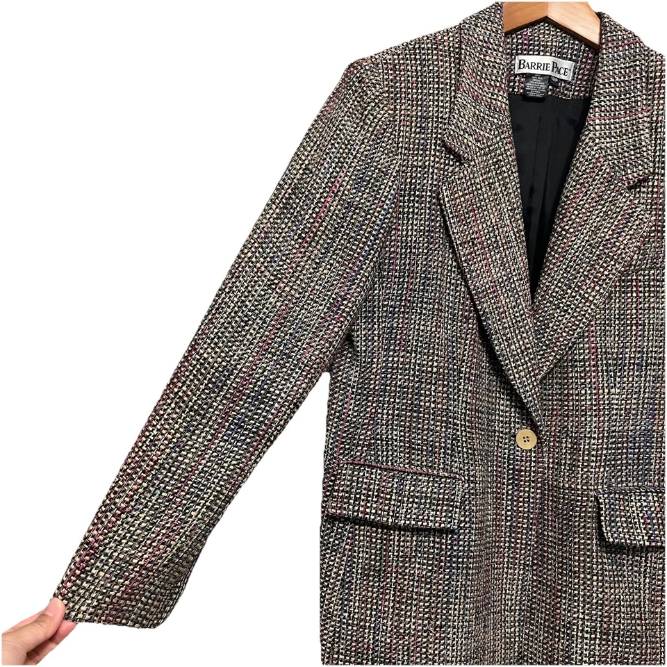 Blazer Barrie Pace 100% seda multicolorido tweetado tamanho 12P - Imagem 2 de 4