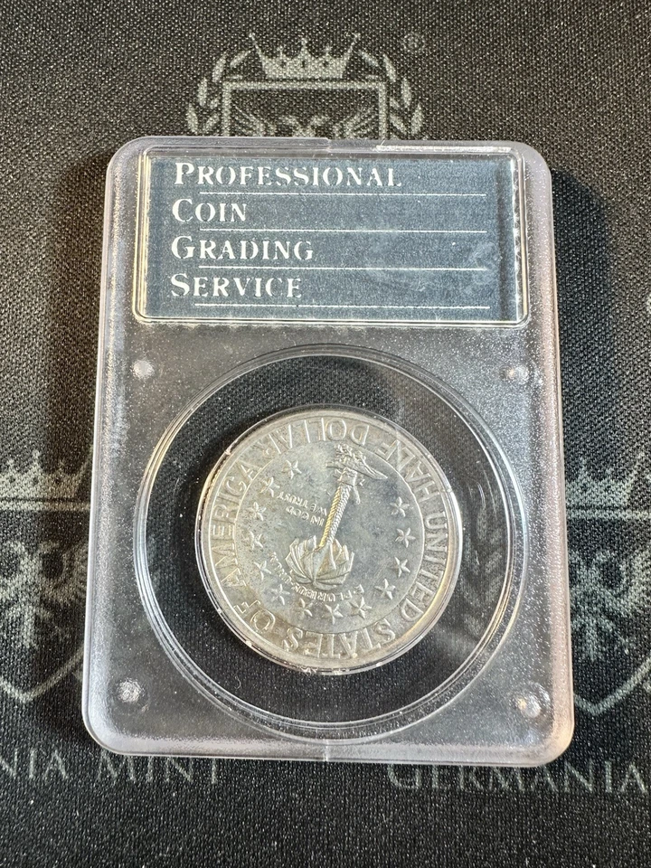 1936 D 50C PCGS MS64 Columbia Commerative Half in Rattler Case - Image 2 of 2