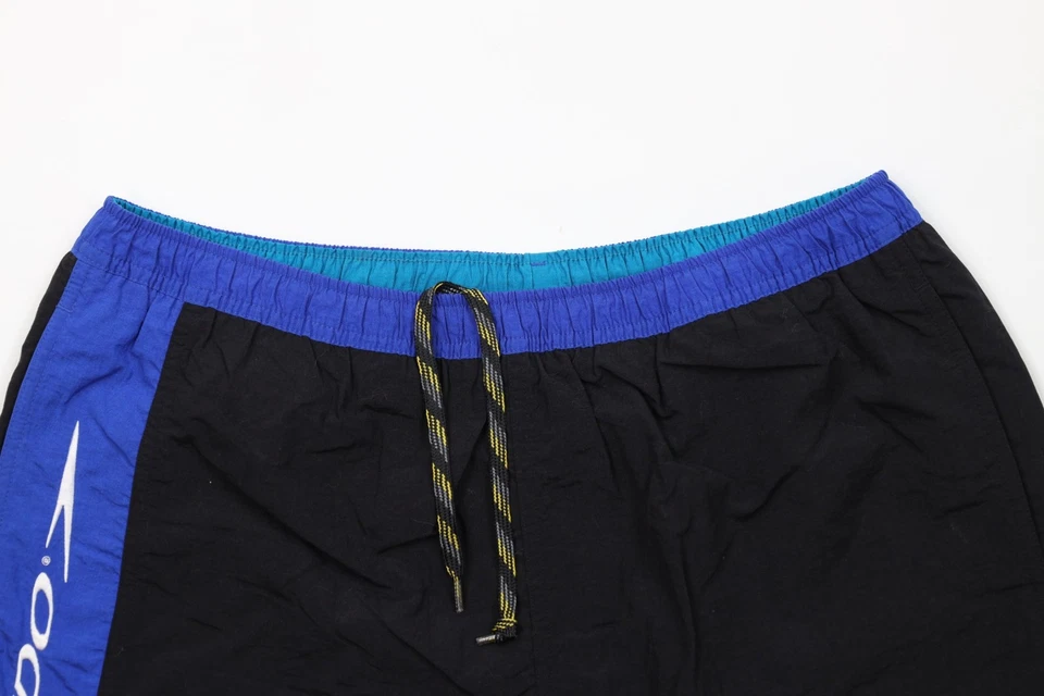 Pantalones Cortos de Natación Speedo Para Hombres Medianos De Colección Años 90 Forrados en Bloques de Color Foto 2 de 4