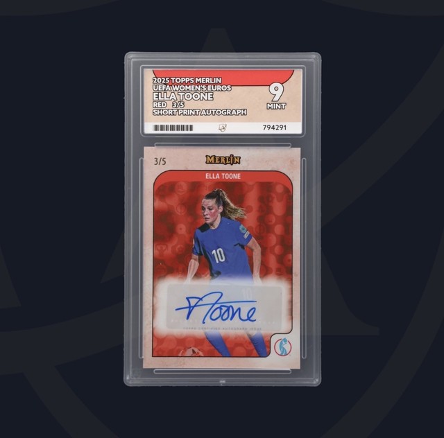 Topps Merlin Women’s Euros 2025 Ella Toone England Auto SP /5 ACE 9 MINT