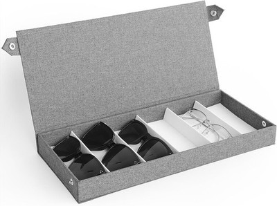 Cozary Aufbewahrungsbox für Brillen - Brillenbox für Mehrere Brillen mit F