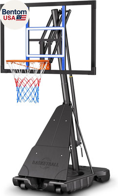 Adjustable Basketball Hoop Outdoor 10FT with 44/48 Inch Backboard, Portable Bask