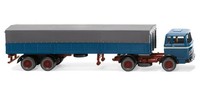 Wiking 051405 - 1/87 Pritschensattelzug (Mb) - Azurblau - Neu