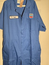 Coveralls Light Blue Short Sleeve Made In UK Safeline Chevron Logo1992 Rare New