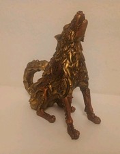 Steampunk Wolf Resin Statue Howling Robotic C...
