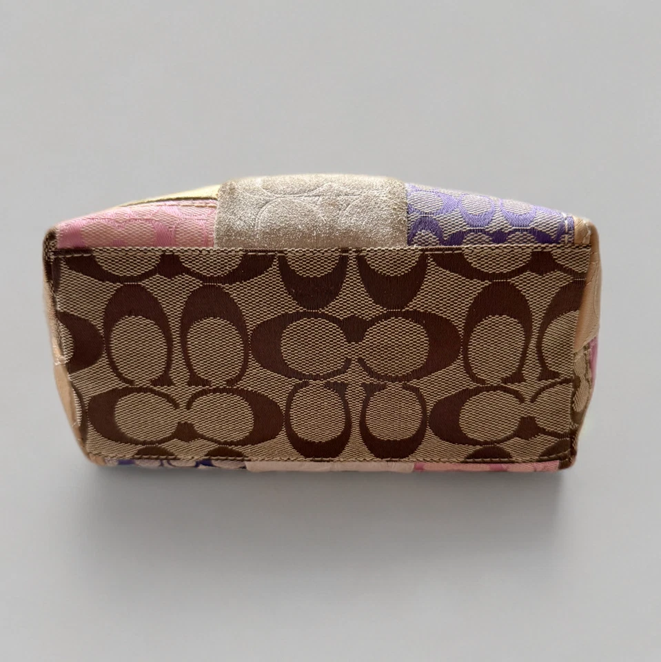 Mini bolsa de accesorios Coach oro rosa retazos bolsa 41214 China Foto 3 de 4