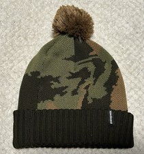 Patagonia Kids Powder Town Beanie Camo Stocking Cap Winter Pom Pom