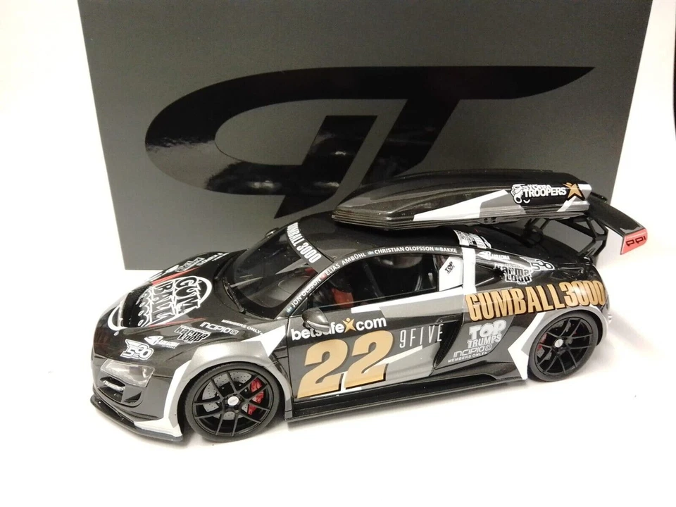 GT SPIRIT 1:18 IN RESINA  AUTO AUDI R8 GUMBALL 3000 #22 GRIGIO  ART GT386 - Immagine 4 di 4