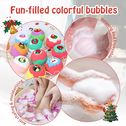 12 Stück Badekugeln Frauen Badebomben Weihnachten Geschenkset Feuchtigkeit Re... - Bild 3 von 7