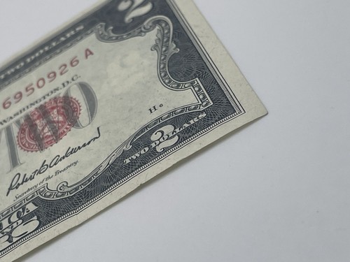 $2 Two Dollar Bill Series 1953A Red Seal Federal Reserve Note Old Currency Nice - Picture 6 of 22