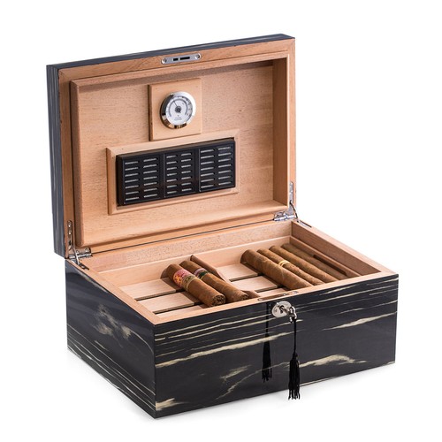 CARDENAS 100 ZIGARREN ZEDER AUSGEKLEIDETER HUMIDOR MIT HUMIDISTAT UND HYGROMETER - Bild 2 von 2