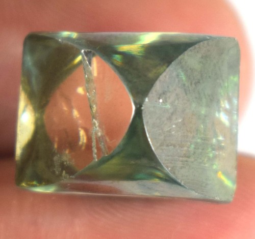 Loose CVD Raw Diamond 16.60 Ct H-I Fancy Green 14 x 10 mm VVS1 Clarity Certified
