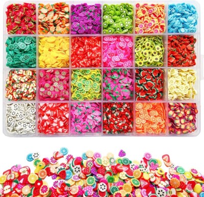 NEW case of 17,800 PLUS pcs Polymer clay fruit slices faux fake food DIY crafts