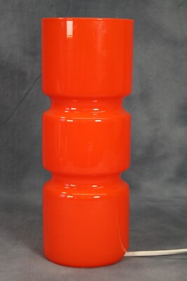Vintage Original Habitat Fitz Orange Hooped Zylinder Glas Tischlampe Leuchte