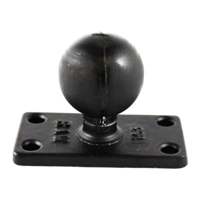 RAM Mount 1.5'' x 3'' Rectangular Aluminum Base w/ 1.5'' Rubber Ball - RAM-202U-153