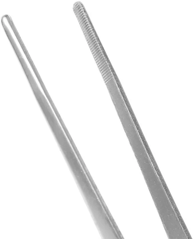 Pinzette da cucina in acciaio inox pinzette in argento pinze lunghe per alime... - Immagine 3 di 3