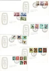 Stamps 1966 Australia set of 24 on 6 matching official emblem cachet FDCs great