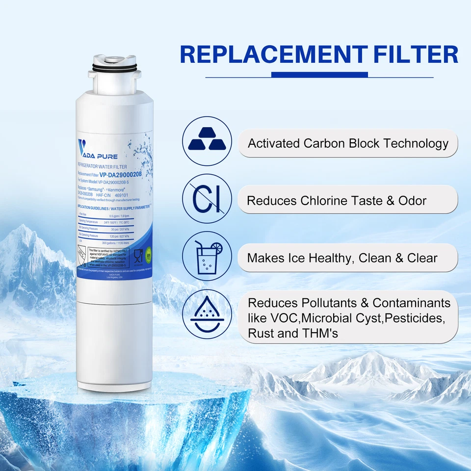 DA29-00020B Water Filter Replacement for Samsung - Certified NSF/ANSI Pack of 2 - Image 3 of 4