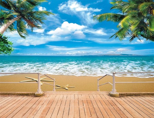 Accesorios de fotográfico fondo de palmeras de playa tropical océano | eBay