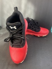 Under Armour Boys Lockdown 5 3023533-601 Red Basketball Shoes Sneaker Size M5/W7