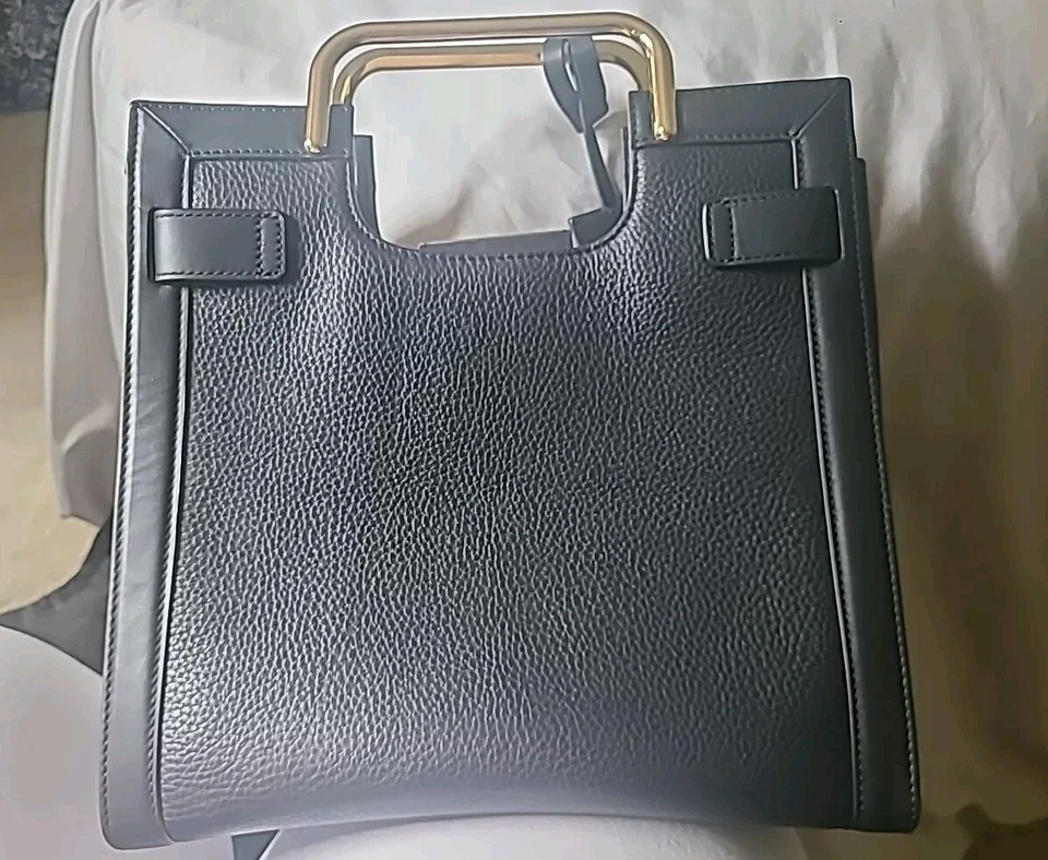 Bolso de Mano Pequeño de Cuero Negro LOUISE ET CIE Group Elay Foto 4 de 4