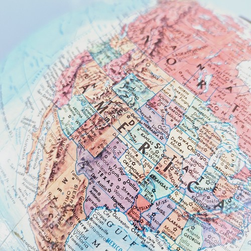 Vintage Replogle Globe World Nation Series Topografico Leroy M. Tolman 12 pollici - Foto 4 di 6