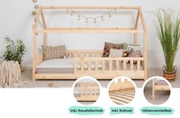 "Ticaa Kinderbett Hausbett \"Kay\" 90X200 Kiefer Natur Neu"
