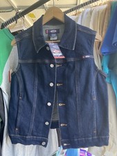 Vintage Women  s Bongo Denim Vest Jacket New Large Y2K Vtg