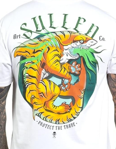 Sullen Tigre Ventre T-Shirt Art Tatouage Modèle Shark Alternative pour Hommes - Photo 3 sur 3
