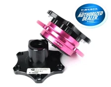 NRG SFI 42.1 Spec D shaped Quick Release Black body & Pink ring SRK-R200BK-PK