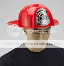 Deluxe Red FIREMANS HELMET HAT Costume Accessory