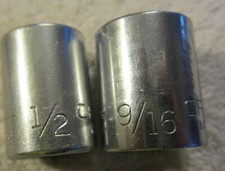 2 ad lot,Craftsman USA 9/16" 6 Point 3/8" Dr Socket 43004 -V-,1/2" VV 43003 VTG