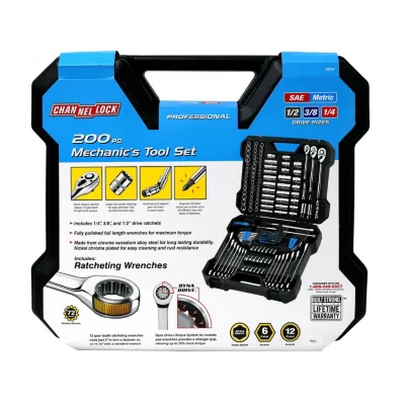 200 Pc Professional Mechanics Tool Set 