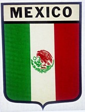 Original Vintage Mexico Flag Iron On Transfer