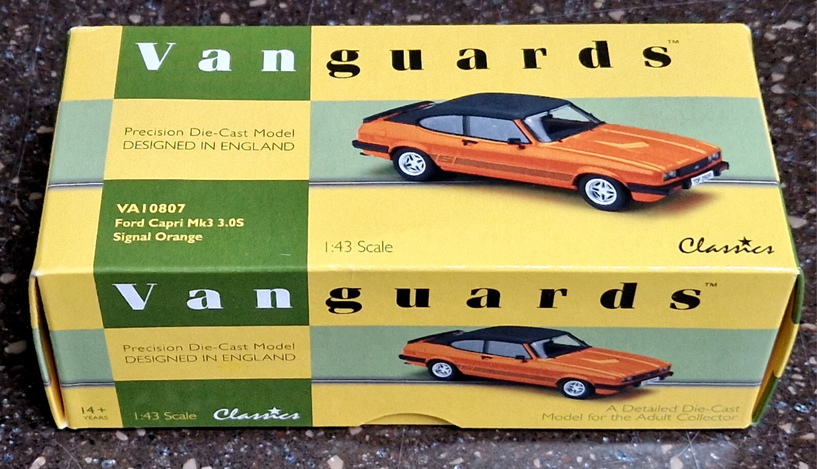 Corgi Vanguards VA10807 Ford Capri Mk3 3.0S Signal Orange 1:43 Scale