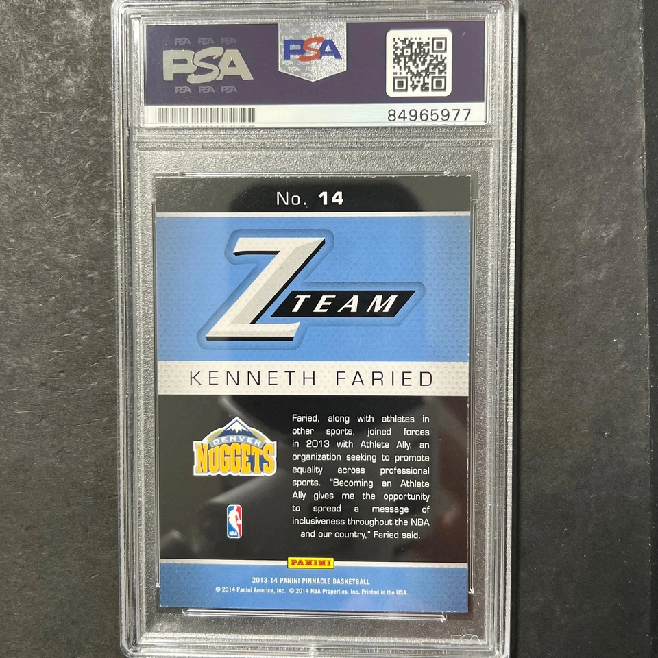 2013-2014 Panini Pinnacle #14 Kenneth Faried Signed AUTO PSA Slabbed Nuggets - Image 2 of 2