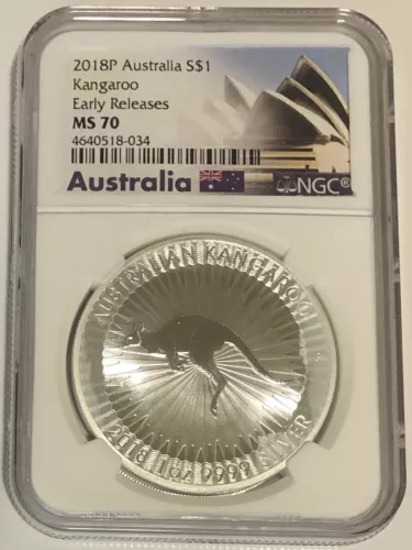 2018-P NGC MS70 1 Oz Silver Kangaroo - Early Releases
