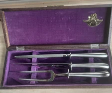 ANCIENT WARRIOR Cutlery CARVING SET In CASE JAPAN Knife Sharpener Fred Roberts