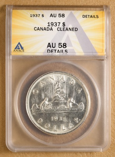 1937 Canada Silver Dollar ANACS AU 58 Details