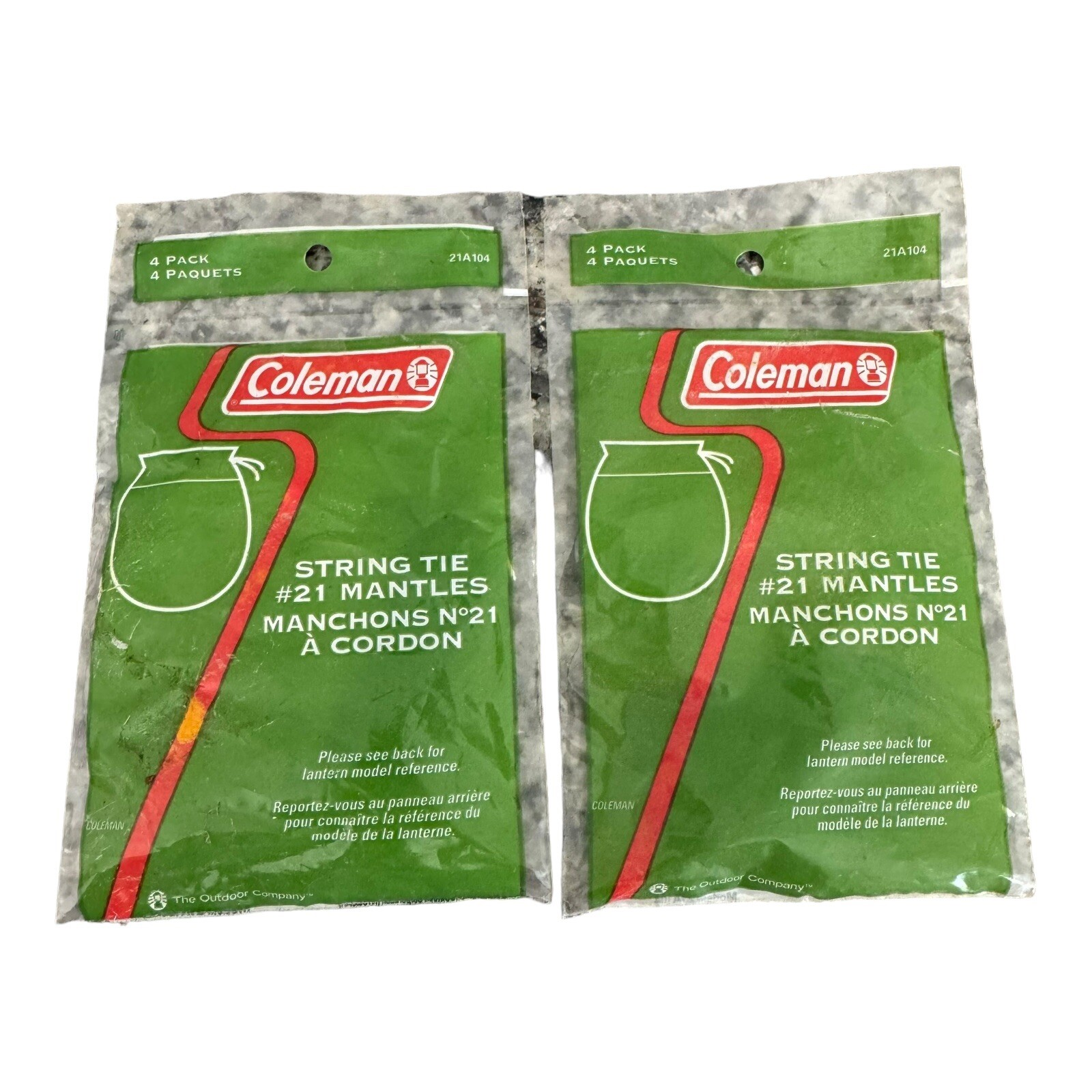 COLEMAN LANTERN MANTLES #21 STRING TIE 2 PACKS OF 4 (8 MANTLES)