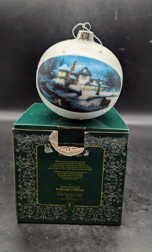 Thomas Kinkade Glass Christmas Ornament Moonlight Sleigh Ride 2004 - 第 1/7 張圖片
