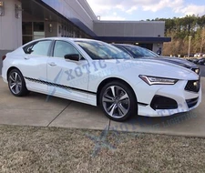 2pcs 86" Black Sport Racing Stripe Car Body Side Door Fender Vinyl Decal Sticker