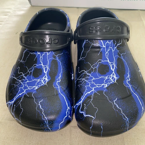Crocs Bistro Lightning Bolt Slip Resistant Clogs Sz Men 5, Women's 7 -NWT